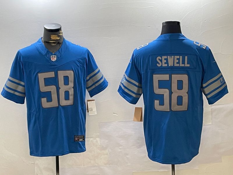 Men Detroit Lions #58 Sewell Blue three generations 2024 Nike Limited NFL Jersey style 1->detroit lions->NFL Jersey